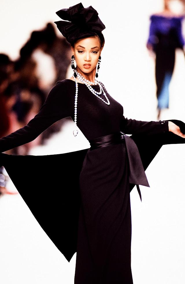 Tyra Banks in Yves Saint Laurent's  fall/winter show 1992