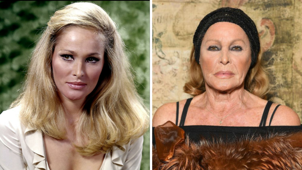 Ursula Andress then and now