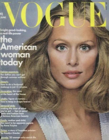 Lauren Hutton on the August 1973 cover of Vogue